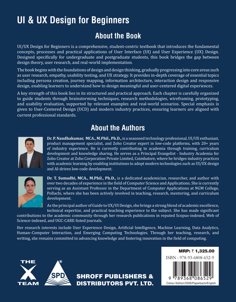 Back cover of UI & UX Design for Beginners